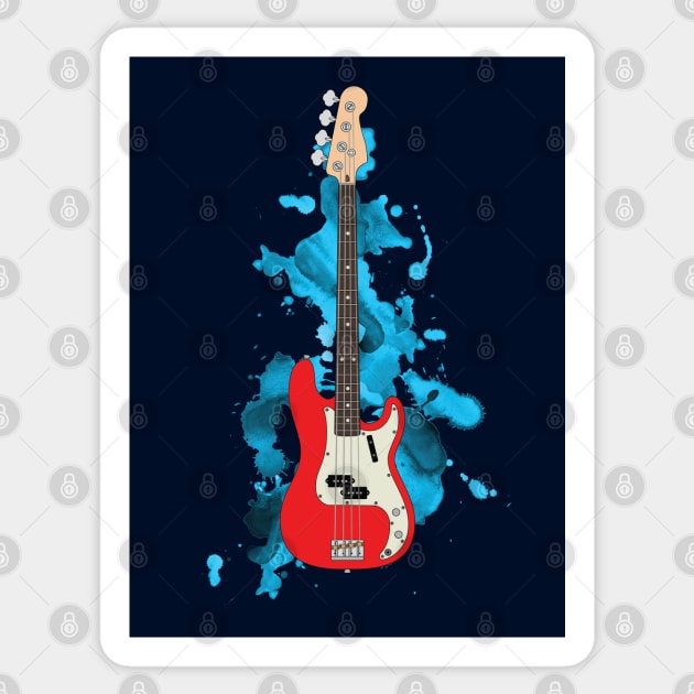 P-style Bass Guitar Fiesta Red Color Sticker by nightsworthy